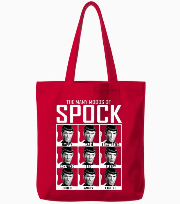 Star Trek: the Original Series Moods of Spock Textbook Tote Bags in Red