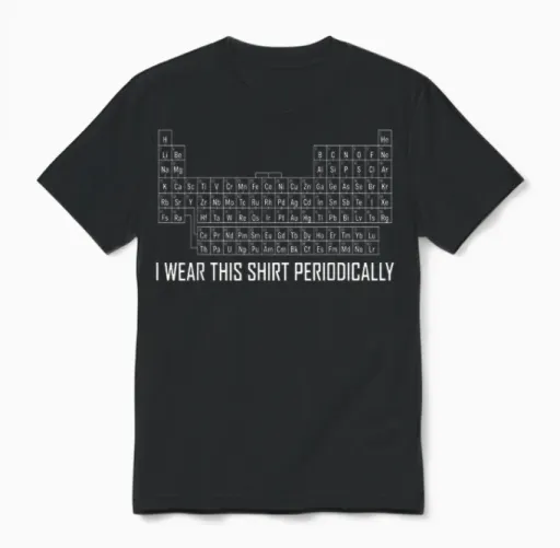 I Wear This Periodically Funny Science Pun Unisex T-Shirt - Black