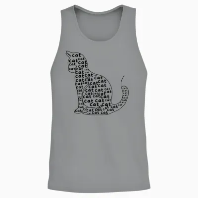 Funny Cat Tshirt Designe Unisex Tank Top - Sport Grey