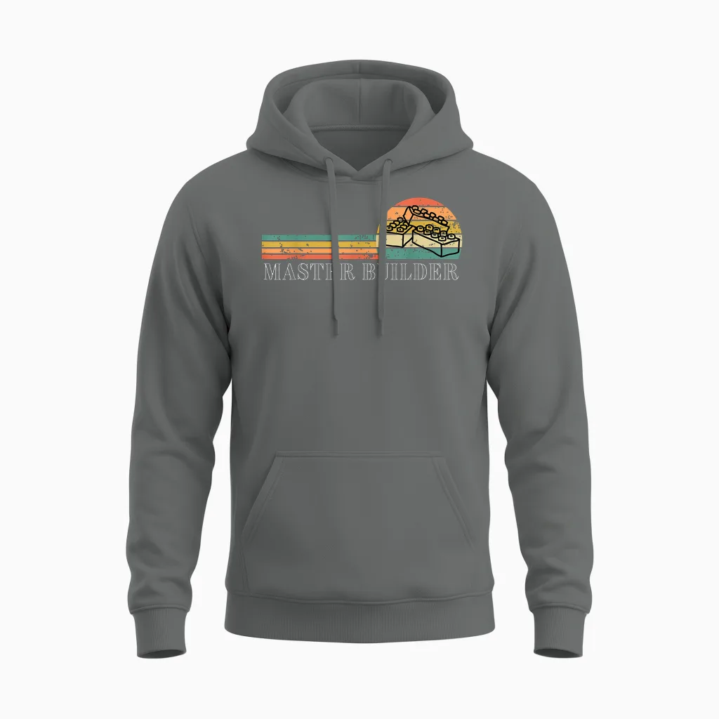 Master Builder - Block Building Kids & Adults Birthday Gift T-Shirt Small Unisex Hoodie in Graphite Heather