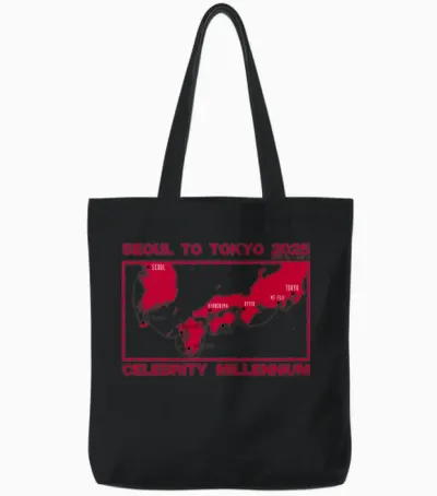 Seoul to Tokyo Cruise 2025 Tote Bags - Black