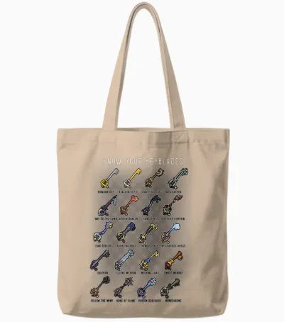 Disney Kingdom Hearts Know Your Keyblade T-Shirt Small Tote Bags - Natural