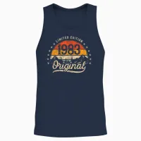 Limited Edition Original 1983 Vintage 43. Geburtstag Mann Unisex Tank Top in Navy - 2