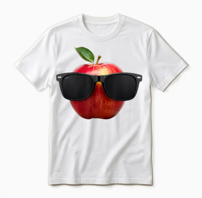Apfel Sonnenbrillen Tshirt Lustige Obst Kostüm Unisex T-Shirt in White