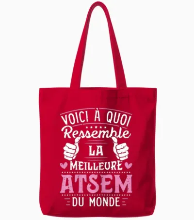 Atsem - This Is What the World's Best Atsem Looks Like, Black Tote Bags - Red