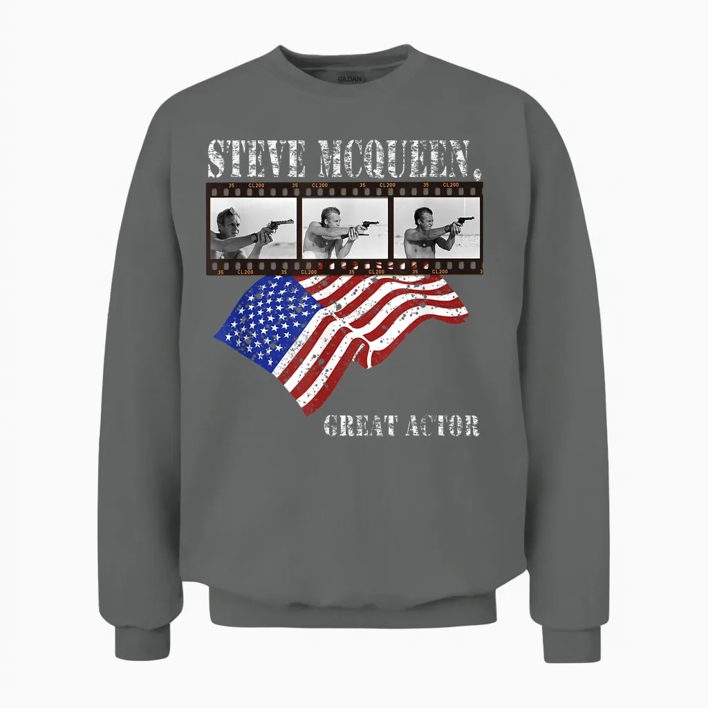 Steve Mcqueen 020 T-Shirt, Black, S Unisex Sweatshirt in Graphite Heather