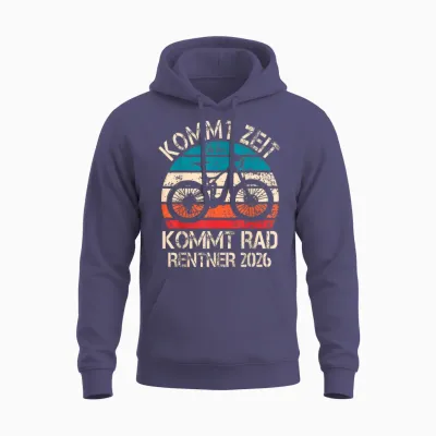 Rentner 2026 Spruch Fahrrad Ebike Rente Ruhestand Radfahrer Unisex Hoodie - Heather Sport Dark Navy