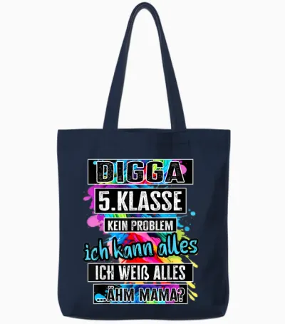 5. Klasse Schulwechsel Tschüss Grundschule Abschluss Tote Bags - Navy
