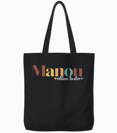 Cadeau Manou Fête Des Mères Maman Mamie Tote Bags - Black
