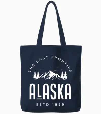 Alaska Usa Frontier Tote Bags - Navy