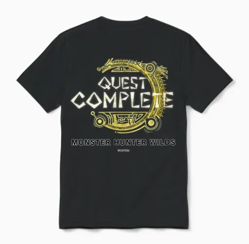 Monster Hunter Wilds Quest Complete T-Shirt, Black, S Unisex T-Shirt - Black