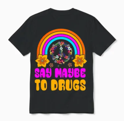 Funny Hippie Unisex T-Shirt - Black