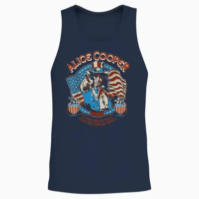Alice Cooper Elected Snake Shields Unisex Tank Top - Navy