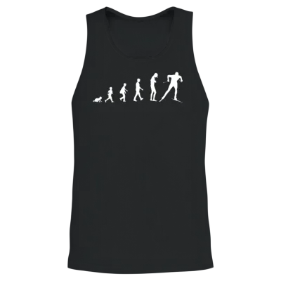 Evolution to Skiing Athlete Silhouette Design Unisex Tank Top - Black