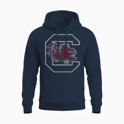 South Carolina Gamecocks Vintage Icon Black Unisex Hoodie - Navy