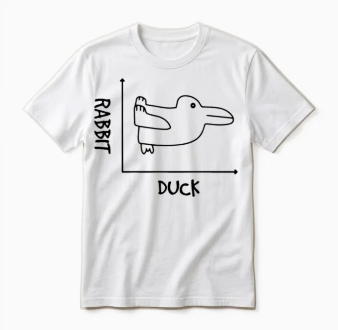 Graph Duck Rabbit Math Quote School Gift Unisex T-Shirt in White