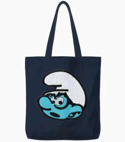 Smurfs Design with Brainy Smurf Tote Bags - Navy