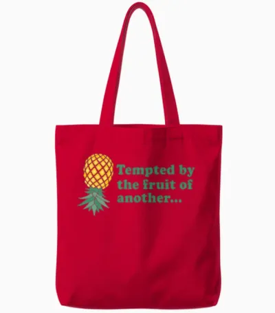 Funny Swinger Slogan Merchandise Tote Bags - Red