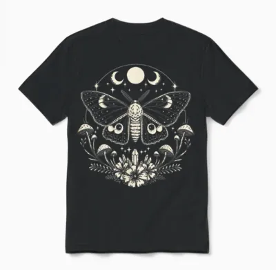 Butterfly Grunge Fairycore Therian Cute Mottenästhetik Y2k Unisex T-Shirt - Black