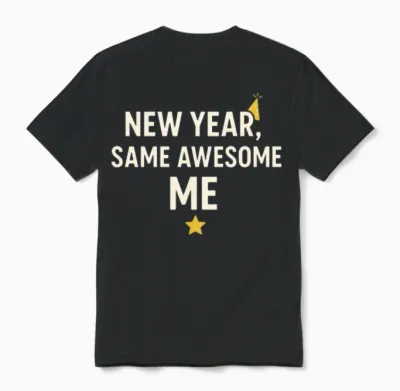 New Year, Same Awesome Me ✨ Unisex T-Shirt - Black