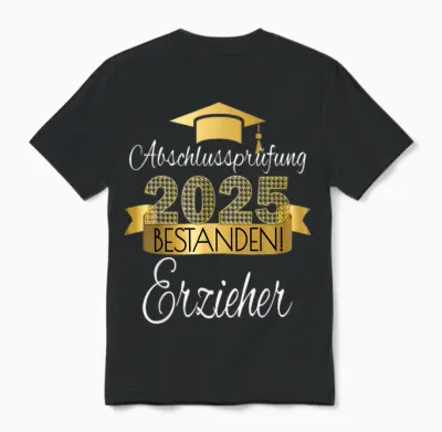 Erzieher I Prüfung Bestanden Ausgelernt Studium Ausbildung Unisex T-Shirt - Black