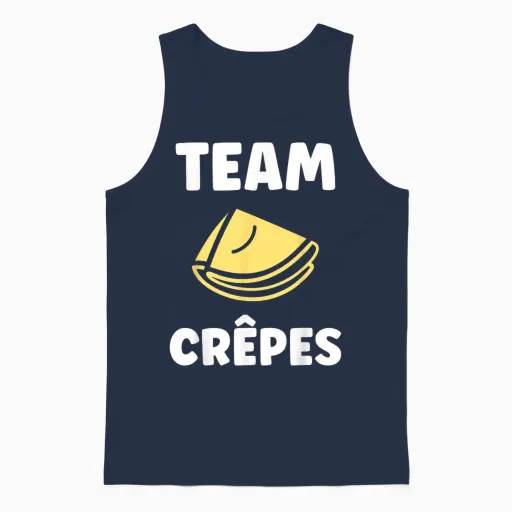 Food Quote Humor Crepe Team Crepes T-Shirt, Black, S Unisex Tank Top - Navy