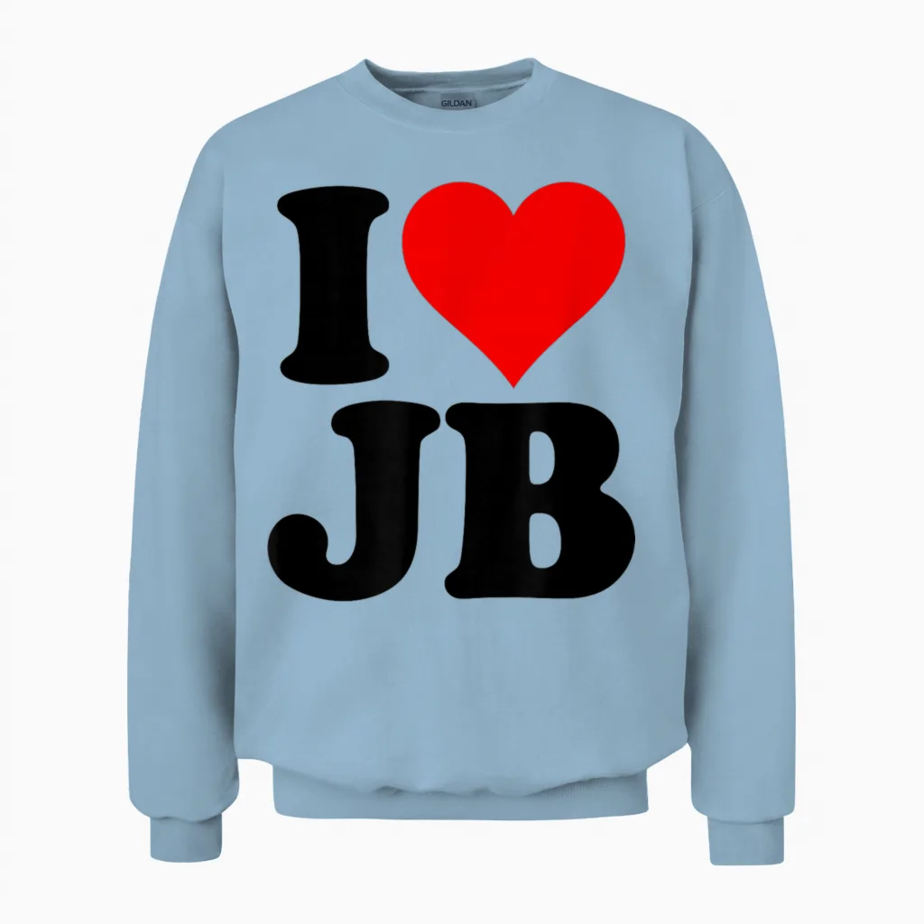 Ich Liebe Herz Jb J B J.b. Unisex Sweatshirt in Light Blue