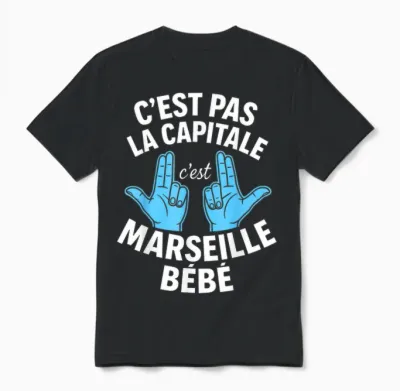 C'est Pas La Capitale C'est Marseille Unisex T-Shirt - Black
