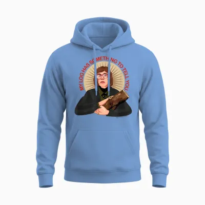 Twin Peaks Log Lady T-Shirt, Gray Unisex Hoodie - Carolina Blue