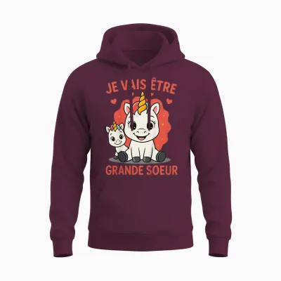 Future Big Sister Daughter Je Va être Grande Soeur Unisex Hoodie - Maroon