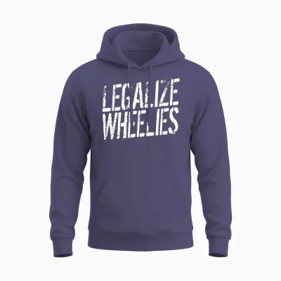 Legalize Wheelies Tshirt Motorrad Biker Rider Gesc Unisex Hoodie - Heather Sport Dark Navy