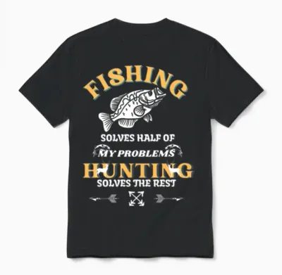 Funny Fishing Unisex T-Shirt - Black