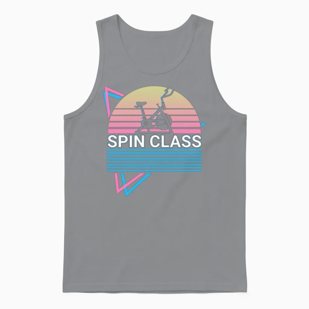 Spin Class Retro Unisex Tank Top in Sport Grey