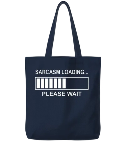 Sarcasm Loading Funny Computer Geek Tech Programme Tote Bags - Navy