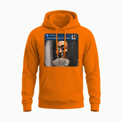 There Is Motion at Your Front Door Tung Tung Tung Sahur Meme Unisex Hoodie - Safety Orange