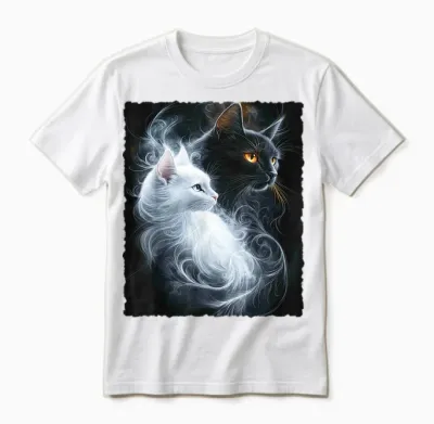 Süße Magische Katze Kätzchen Kitten Fantasy Kunst Unisex T-Shirt - White