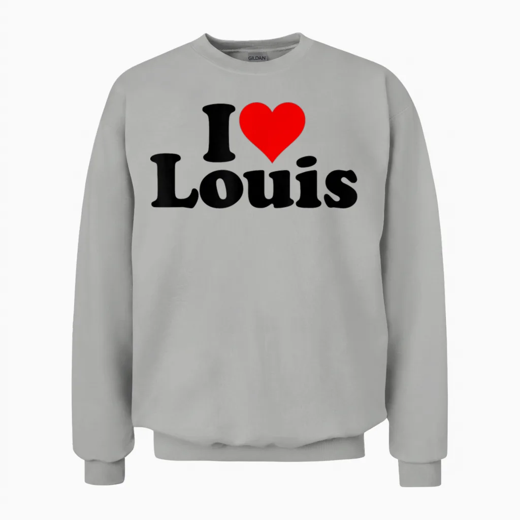 Ich Liebe Herz Louis Unisex Sweatshirt in Ash
