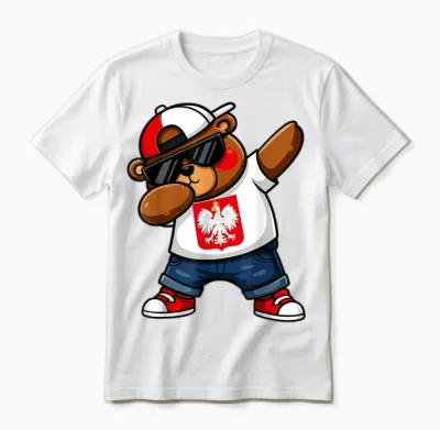 Polnischer Bär Patriotisch Polska Polnisch Dab Kinder 2025 Unisex T-Shirt - White