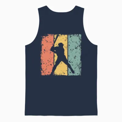 Baseball Retro Unisex Tank Top - Navy