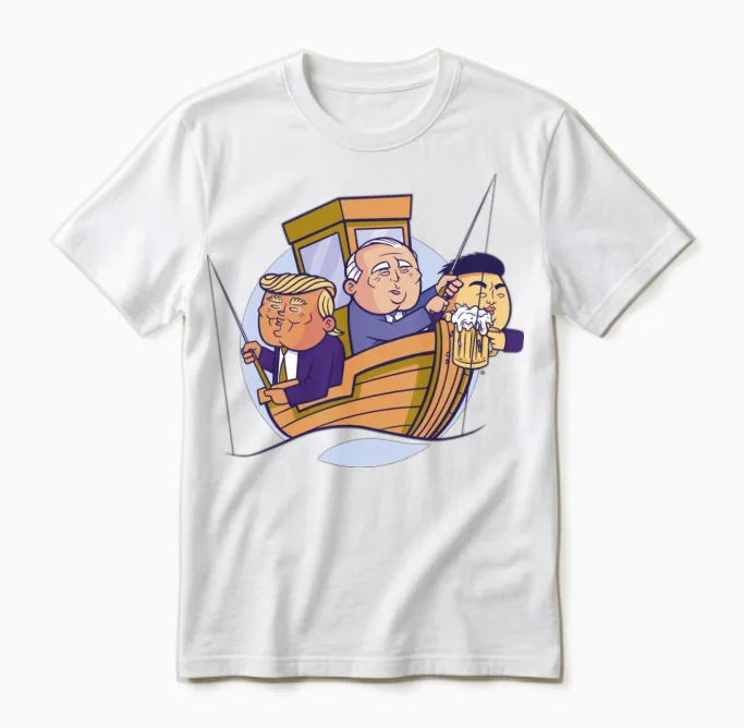 Presidents Fishing Funny Presidents Fishing Funny Unisex T-Shirt in White