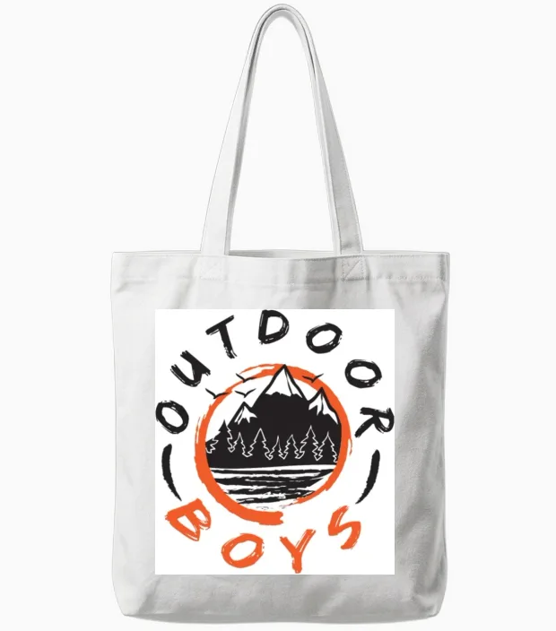 Outdoor Boys Logo Tote Bags in White