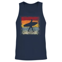 Surfer Retro Unisex Tank Top - Navy – 2