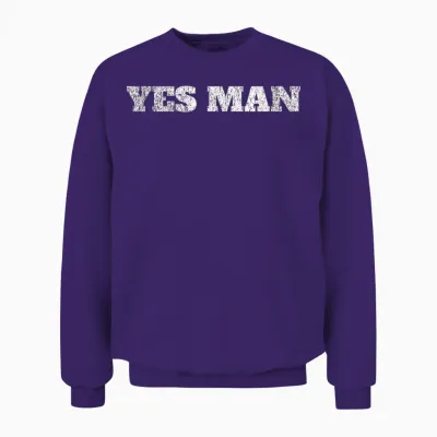 Yes Man Sarcastic Anticonsumérisme Texte Minimaliste Uniquement Unisex Sweatshirt - Purple