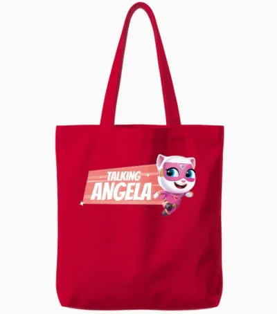 Talking Tom & Friends X Miraculous Talking Angela Tote Bags - Red