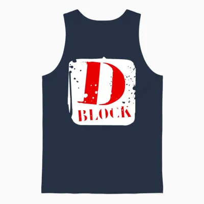 D Block Unisex Tank Top - Navy