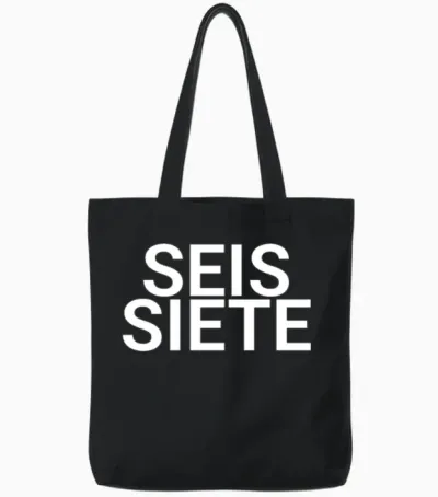 Six Seven Spanish Spanish T-Shirt, Seis Siete Meme Tote Bags - Black