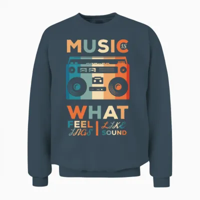 Music Is What Feelings Sound Like. Unisex Sweatshirt - Dark Heather