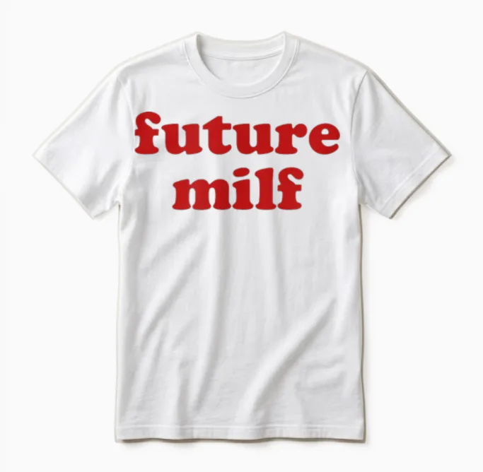 Future Milf Shirt Y2k Aesthetic T-Shirt, White, S Unisex T-Shirt in White