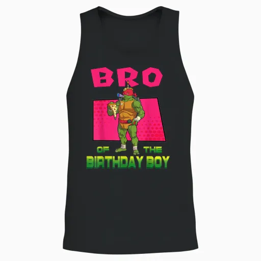 Mademark X Teenage Mutant Ninja Turtles - Raphael Brother of the Birthday Boy Pizza Theme Party Unisex Tank Top - Black