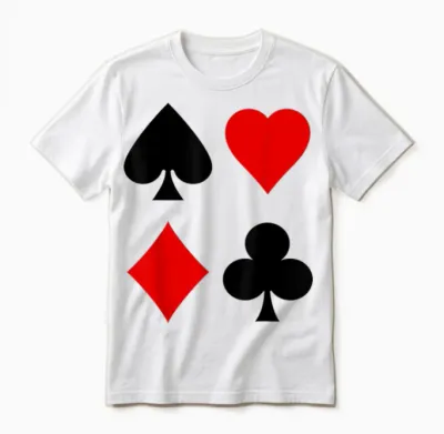 Playing Cards Symbols Checked Spades Cross Heart Lady Skat Poker Unisex T-Shirt - White